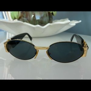 Versace Black Gold Rare Vintage Sunglasses